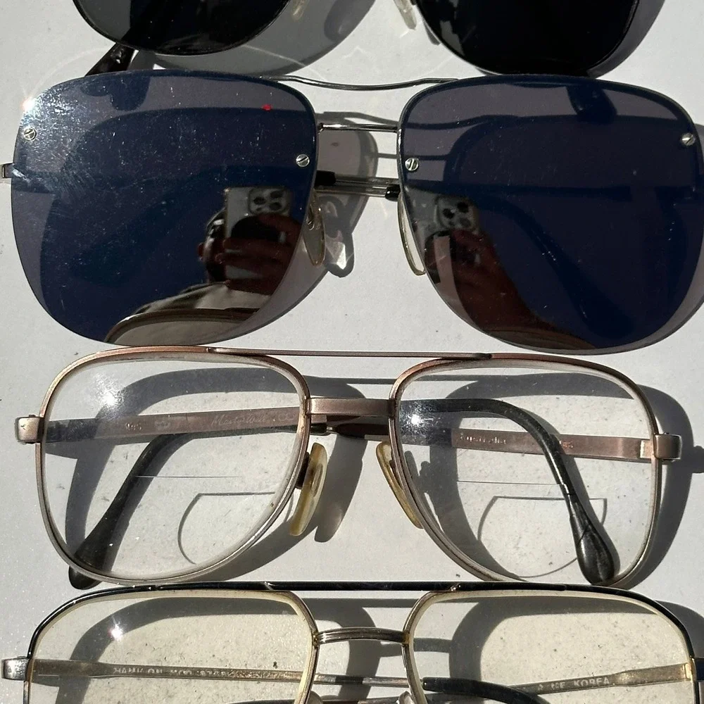 Vintage Sunglasses Eyeglasses Lot 4 Pairs Aviator Metal Frames Marty West